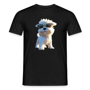 Maltais Petit Chien Maltais Amour Doux Maltais - T-shirt homme - noir - Devant - AI Model Male 178 light (178cm)