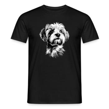 Maltais Petit Chien Maltais Amour Doux Maltais - T-shirt homme - noir - Devant - AI Model Male 178 light (178cm)