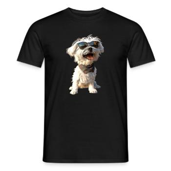 Maltais Petit Chien Maltais Amour Doux Maltais - T-shirt homme - noir - Devant - AI Model Male 178 light (178cm)