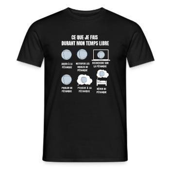 Was ich in meiner Freizeit mache - Pétanque - Männer T-Shirt - Schwarz - Vorne - AI Model Male 178 light (178cm)