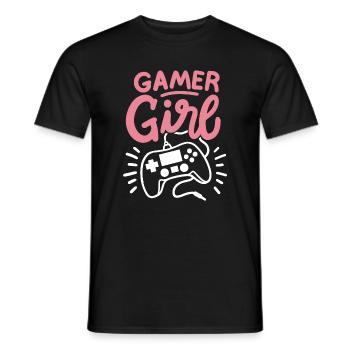 Gamer Girl Gaming - Männer T-Shirt - Schwarz - Vorne - AI Model Male 178 light (178cm)