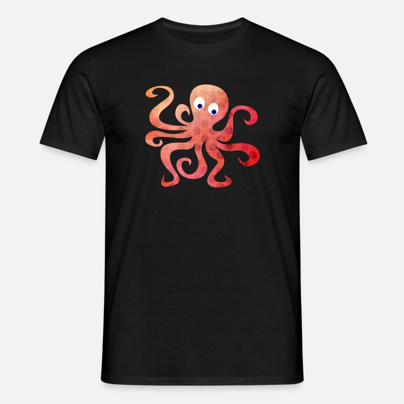 Octopus Dots Squid Tentacle Comic - Men's T-Shirt - black