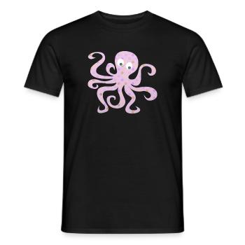 Oktopus Dots rosa Punkte Kinderzimmer Tintenfisch - Männer T-Shirt - Schwarz - Vorne - AI Model Male 178 light (178cm)