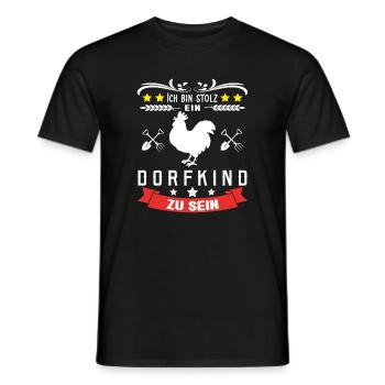 Dorfkind stolz - Männer T-Shirt - Schwarz - Vorne - AI Model Male 178 light (178cm)