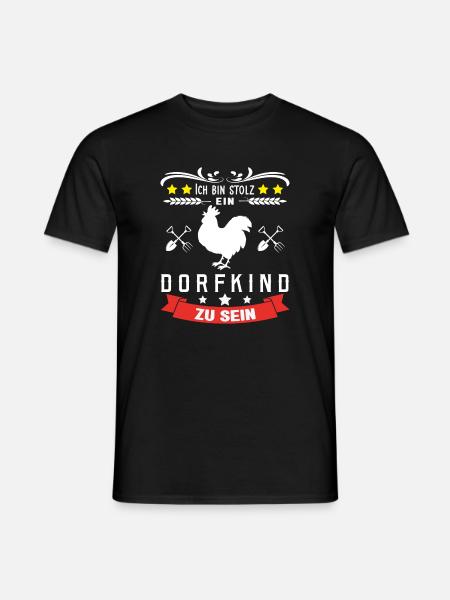 Dorfkind stolz - Männer T-Shirt - Schwarz