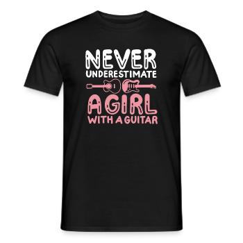Gitarristin Gitarre - Männer T-Shirt - Schwarz - Vorne - AI Model Male 178 light (178cm)