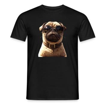Pug Beige Dogs Love Carlin Little Cute Pug - Men's T-Shirt - black - Front - AI Model Male 178 light (178cm)