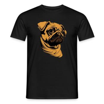 Pug Beige Dogs Love Carlin Little Cute Pug - Men's T-Shirt - black - Front - AI Model Male 178 light (178cm)
