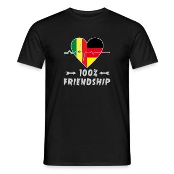Senegal and Germany 100% friendship - Men's T-Shirt - black - Front - AI Model Male 178 light (178cm)