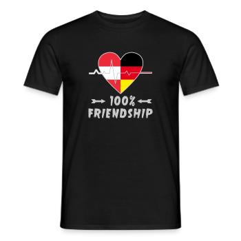 L'Autriche et l'Allemagne : amitié à 100 % - T-shirt homme - noir - Devant - AI Model Male 178 light (178cm)