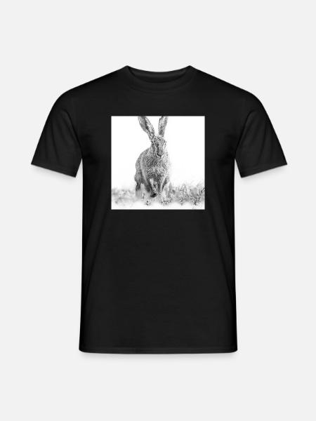 Lapin sautillant noir blanc - T-shirt homme - noir