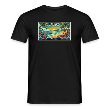 Jalisco Mexiko Strand Palmen Design - Männer T-Shirt - Schwarz - Vorne - AI Model Male 178 light (178cm)
