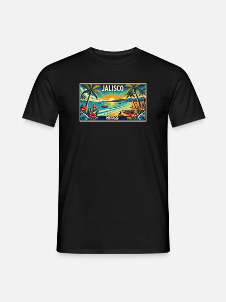 Jalisco Mexico beach palm design - Men's T-Shirt - black