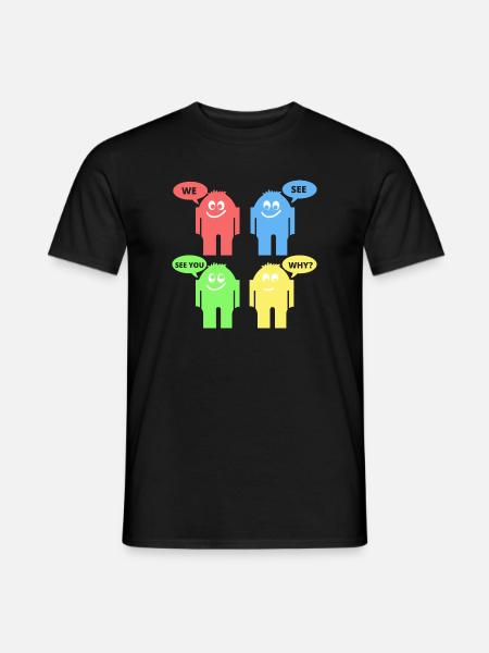 Lustige Männchen - Männer T-Shirt - Schwarz