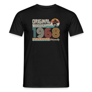 August 1968 anniversaire August 1968 cadeau - T-shirt homme - noir - Devant - AI Model Male 178 light (178cm)