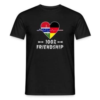 100 % amitié entre la Gambie et l'Allemagne - T-shirt homme - noir - Devant - AI Model Male 178 light (178cm)