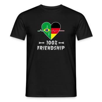 100 % amitié entre le Brésil et l'Allemagne - T-shirt homme - noir - Devant - AI Model Male 178 light (178cm)