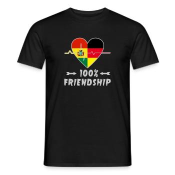 La Bolivie et l'Allemagne : amitié à 100 % - T-shirt homme - noir - Devant - AI Model Male 178 light (178cm)