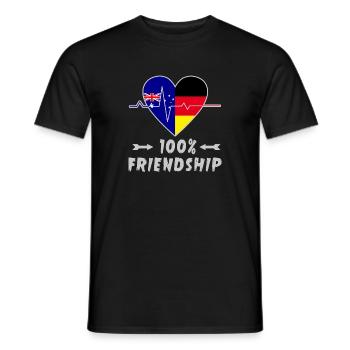 L'Australie et l'Allemagne : amitié à 100 % - T-shirt homme - noir - Devant - AI Model Male 178 light (178cm)