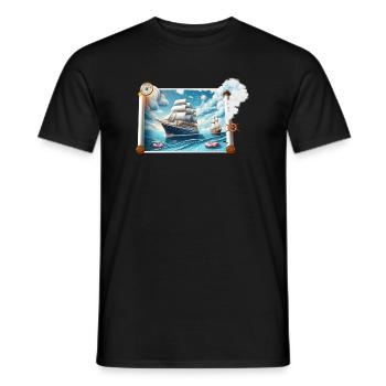 Nautische Segelreise - Männer T-Shirt - Schwarz - Vorne - AI Model Male 178 light (178cm)
