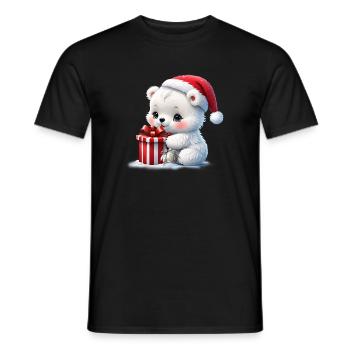 Der Weihnachtseisbär - Männer T-Shirt - Schwarz - Vorne - AI Model Male 178 light (178cm)