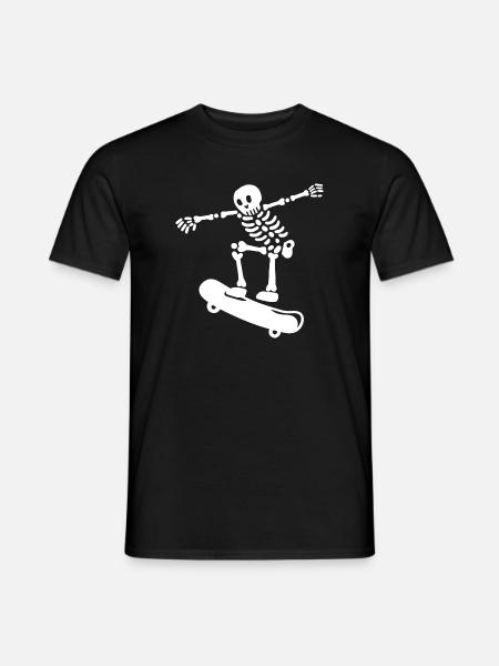 Skateboarding Skeleton Skateboarder - Männer T-Shirt - Schwarz