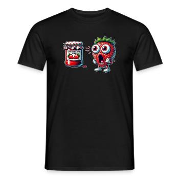 Design amusant de confiture de fraises - T-shirt homme - noir - Devant - AI Model Male 178 light (178cm)