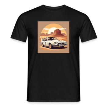 Voiture de Rally dans le Désert - T-shirt homme - noir - Devant - AI Model Male 178 light (178cm)