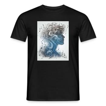 Melodic Mind: Symphonie der Gedanken und Noten - Männer T-Shirt - Schwarz - Vorne - AI Model Male 178 light (178cm)