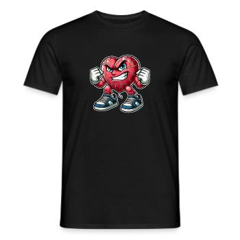 Wütendes Herz Design - Männer T-Shirt - Schwarz - Vorne - AI Model Male 178 light (178cm)