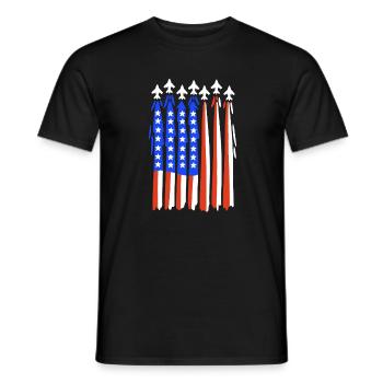 Amerikanische Flagge Kampfjet - Männer T-Shirt - Schwarz - Vorne - AI Model Male 178 light (178cm)