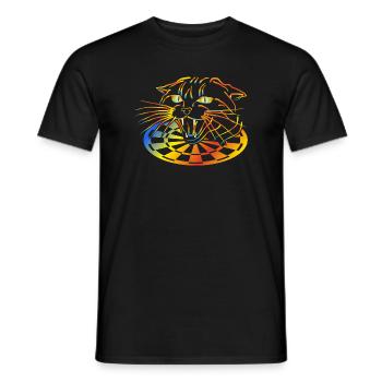 Dart Regenbogenkatze Neonkunst - Männer T-Shirt - Schwarz - Vorne - AI Model Male 178 light (178cm)
