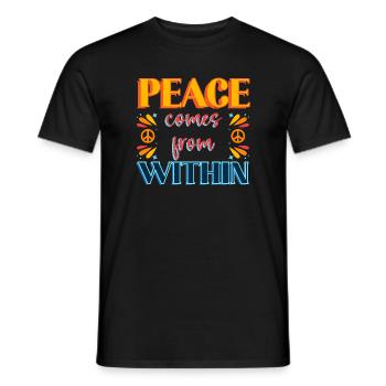 Frieden kommt von innen Farbdesign - Männer T-Shirt - Schwarz - Vorne - AI Model Male 178 light (178cm)