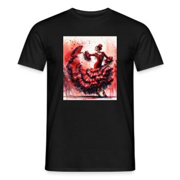 La passion d’une danseuse de flamenco - T-shirt homme - noir - Devant - AI Model Male 178 light (178cm)