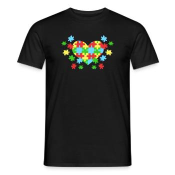 Autismus Puzzleteile Herz - Männer T-Shirt - Schwarz - Vorne - AI Model Male 178 light (178cm)