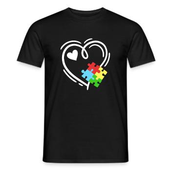 Autismus Puzzleteile Herz - Männer T-Shirt - Schwarz - Vorne - AI Model Male 178 light (178cm)