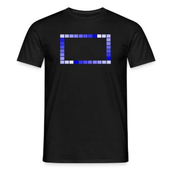 Jeu - Cadre rétro Carrés bleus à plusieurs niveaux - T-shirt homme - noir - Devant - AI Model Male 178 light (178cm)