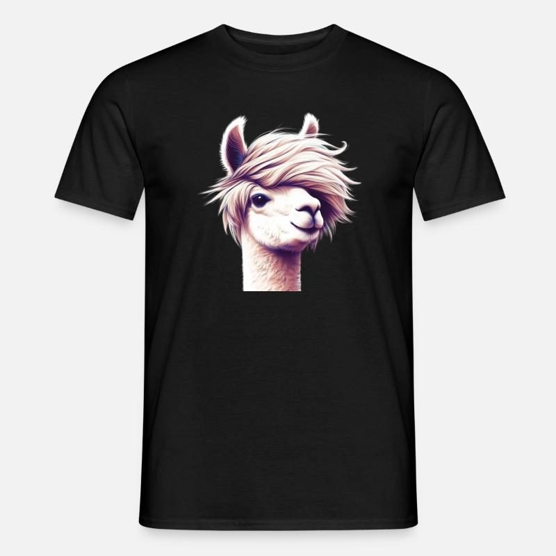 Alpaka - Männer T-Shirt - Schwarz