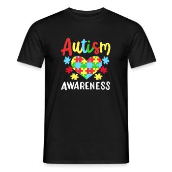 Autismus Puzzleteile Herz - Männer T-Shirt - Schwarz - Vorne - AI Model Male 178 light (178cm)