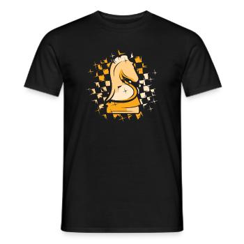 Schach Knight Farben Schachmuster Illustration - Männer T-Shirt - Schwarz - Vorne - AI Model Male 178 light (178cm)