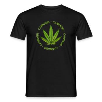 Couronne Cannabis Feuille Verte - T-shirt homme - noir - Devant - AI Model Male 178 light (178cm)