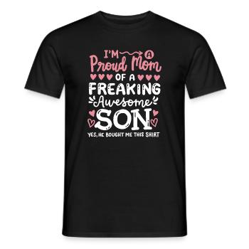 Stolze Mutter Sohn Muttertag - Männer T-Shirt - Schwarz - Vorne - AI Model Male 178 light (178cm)