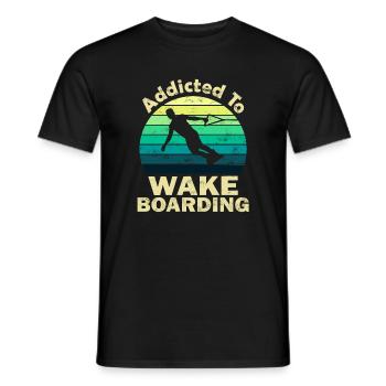 Wakeboard - Männer T-Shirt - Schwarz - Vorne - AI Model Male 178 light (178cm)