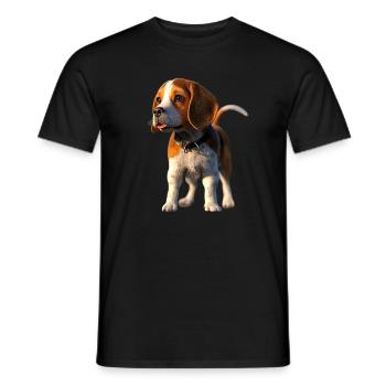 Beagle Puppy Beagles Cute Dog English Beagle - Men's T-Shirt - black - Front - AI Model Male 178 light (178cm)