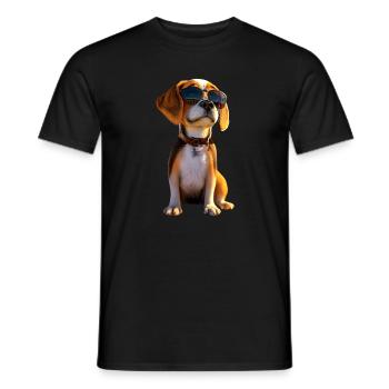Beagle Puppy Beagles Cute Dog English Beagle - Men's T-Shirt - black - Front - AI Model Male 178 light (178cm)