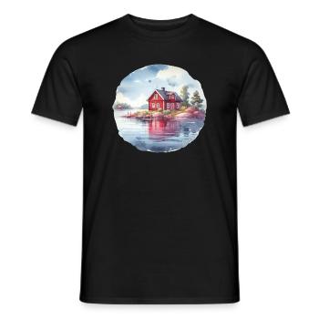 Maison suédoise cadeau de vacances maison suédoise - T-shirt homme - noir - Devant - AI Model Male 178 light (178cm)