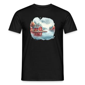 Suède maison Suède lac cadeau de vacances - T-shirt homme - noir - Devant - AI Model Male 178 light (178cm)