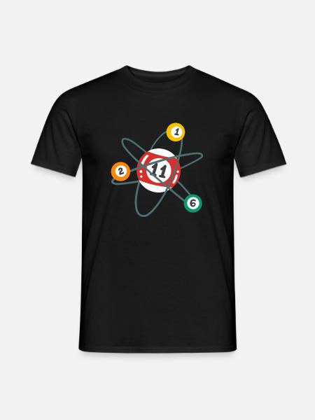 Billard Atom Pool Billardspieler - Männer T-Shirt - Schwarz