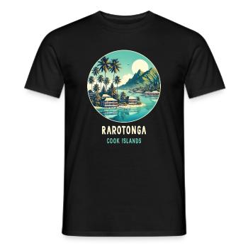 Parotonga Cook Islands sea palm trees - Men's T-Shirt - black - Front - AI Model Male 178 light (178cm)