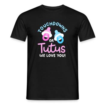 Touchdowns oder Tutus für Gender-Reveal-Partys - Männer T-Shirt - Schwarz - Vorne - AI Model Male 178 light (178cm)